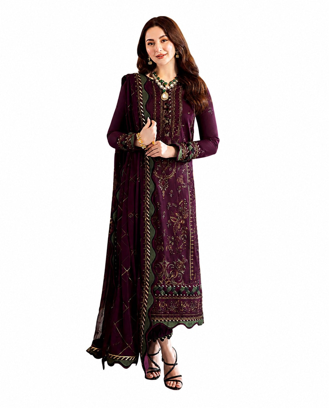 Asim Jofa Premium Embroidered Luxury Lawn 3-Piece Suit | AK-3386