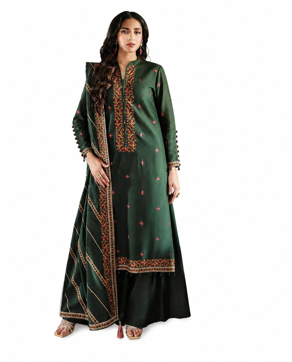 Kayseria Premium Embroidered Luxury Lawn 3-Piece Suit | AK-3293