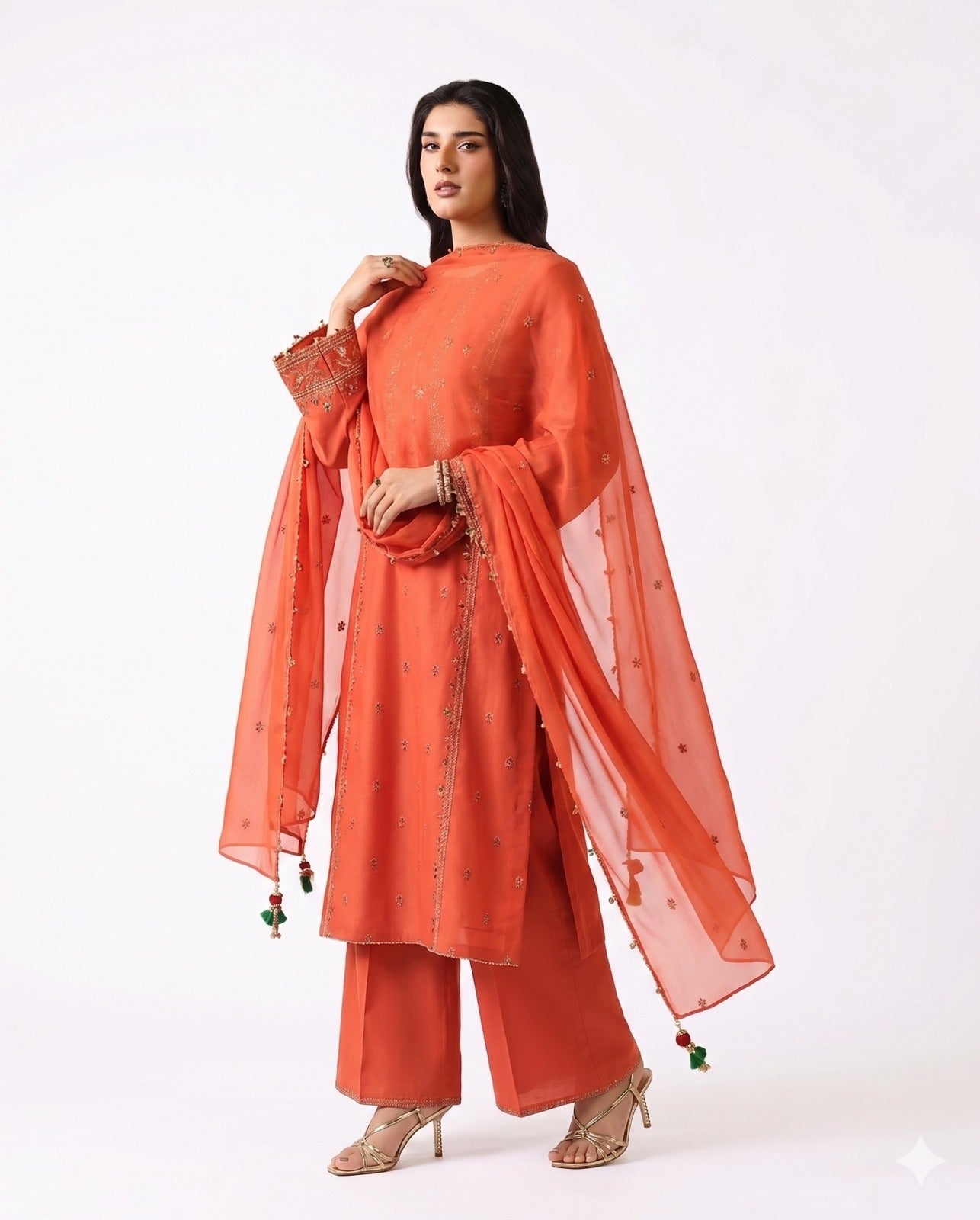 Kayseria Premium Embroidered Luxury Lawn – 3 Piece Suit (AK-3400)