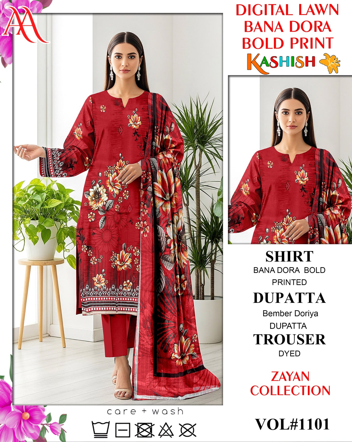 Zayan Collection – Kashish Bana Dora Bold Print (Vol #1106
