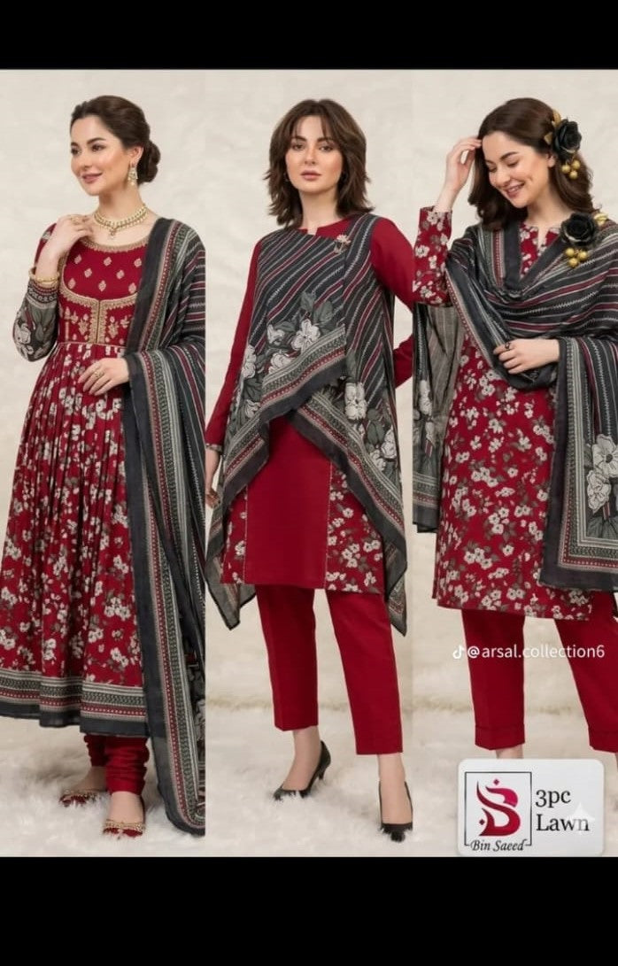 Bin Saeed Luxury Lawn – Printed 3 Piece Collection V 333