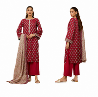 Orient Classic Lawn 3 Piece Unstitched Suit – Red Printed Lawn Shirt with Printed Dupatta & Dyed Cambric Trouser (OTL-25-432)