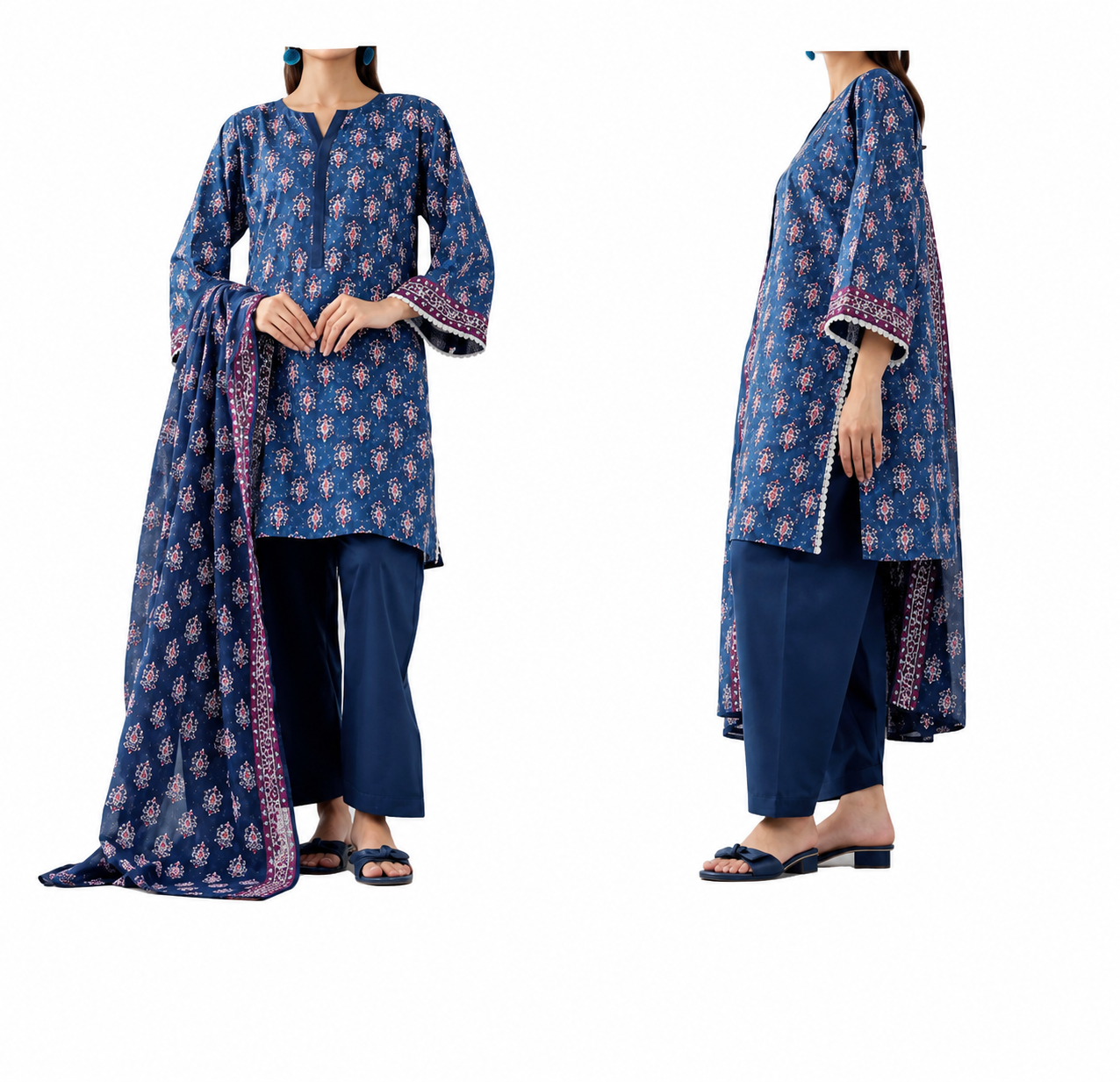 Orient Classic Blue Printed Lawn 3-Piece Suit