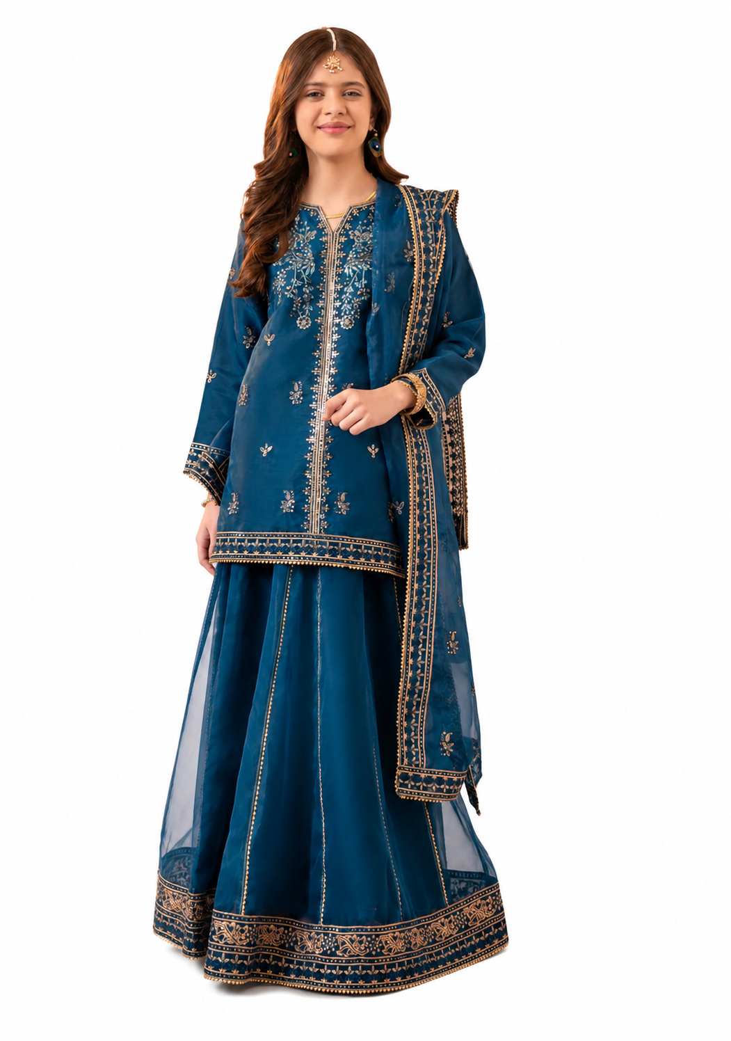 Brand: Rumi's Kids  Collection: Embroidered Luxury Lawn  Product Code: AK-2277  Style: 2-Piece (Shirt & Trouser)