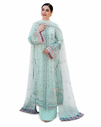 Mint Blossom Luxury Embroidered 3-Piece Lawn Suit