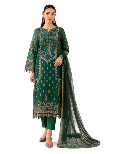 Maria.B. Luxury Lawn 3-Piece Suit – Embroidered Emerald Green