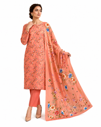 Zayan Collection Peach Blossom Digital Lawn 3-Piece Suit – Floral Summer Elegance