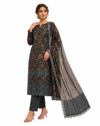 Zayan Collection by Baroque – 3PC Luxury Digital Lawn Unstitched Suit