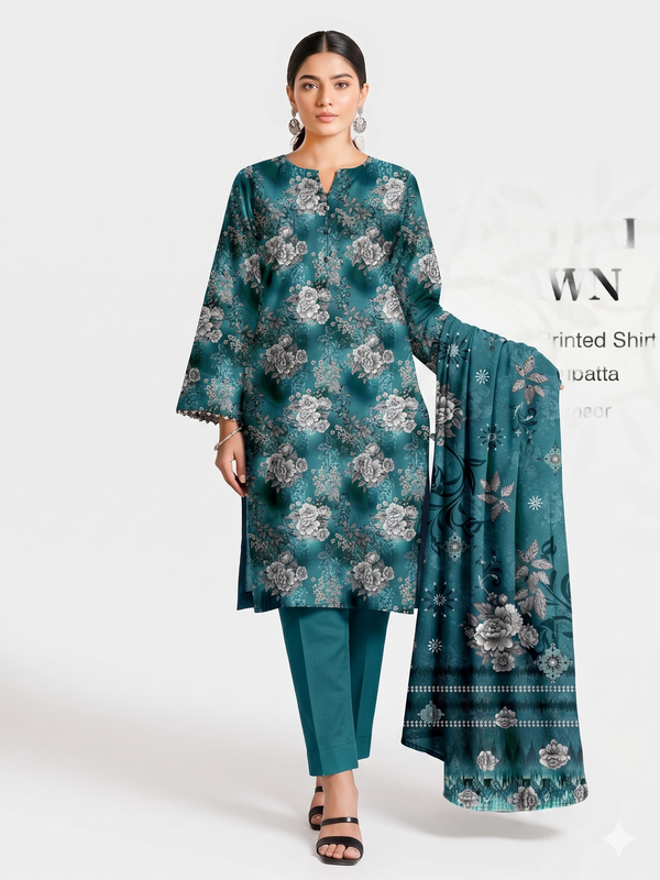 Alkaram Zayan Collection Unstitched 3-Piece Digital Lawn Suit (Volume No-1131