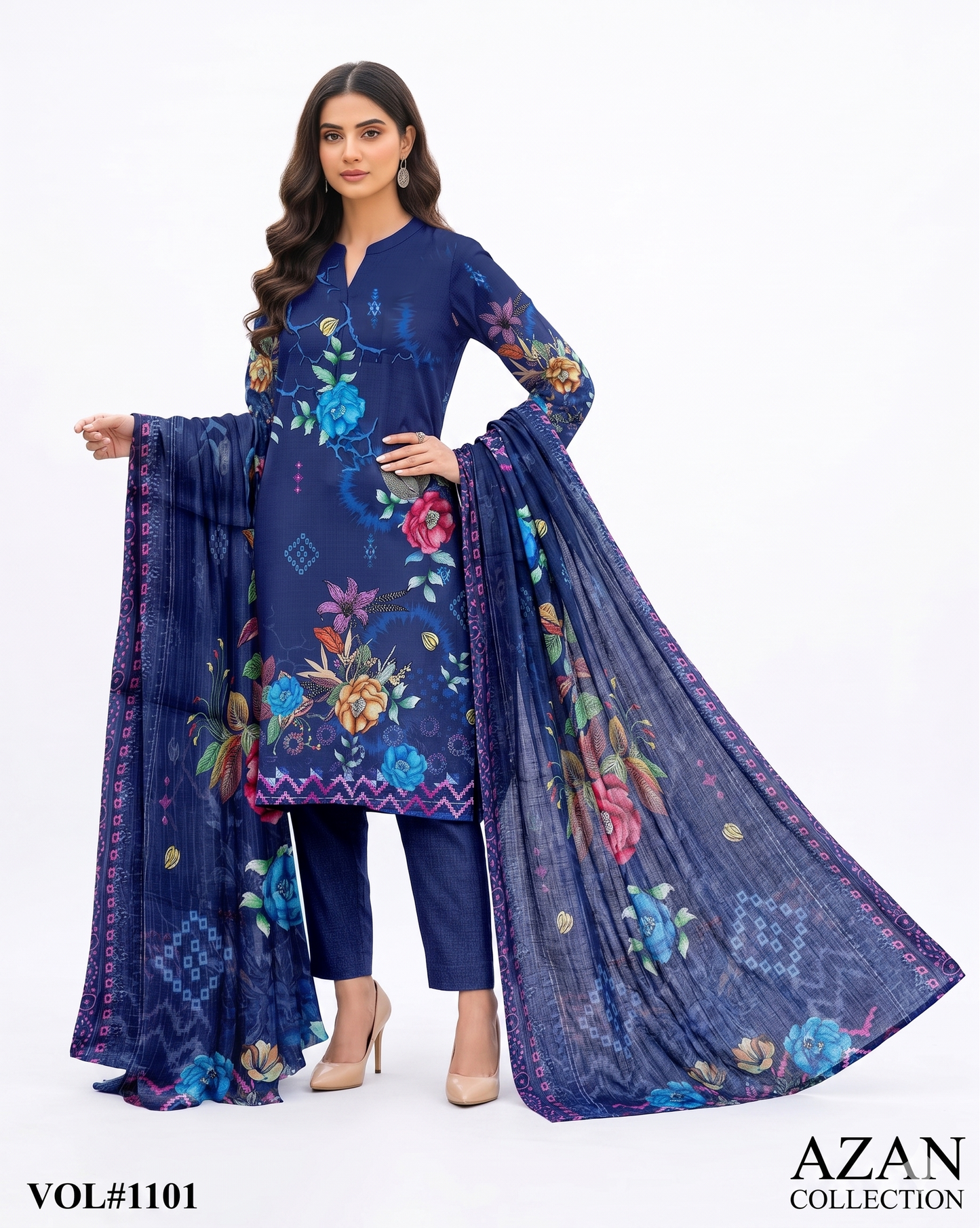 Zayan Collection – Kashish Bana Dora Bold Print (Vol #1101)