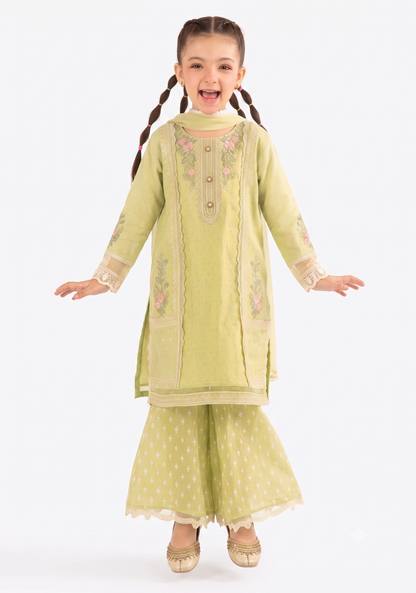Brand: Maria.B. Kids  Collection: Embroidered Luxury Lawn  Product Code: AK-2265  Style: 2-Piece (Shirt & Trouser)