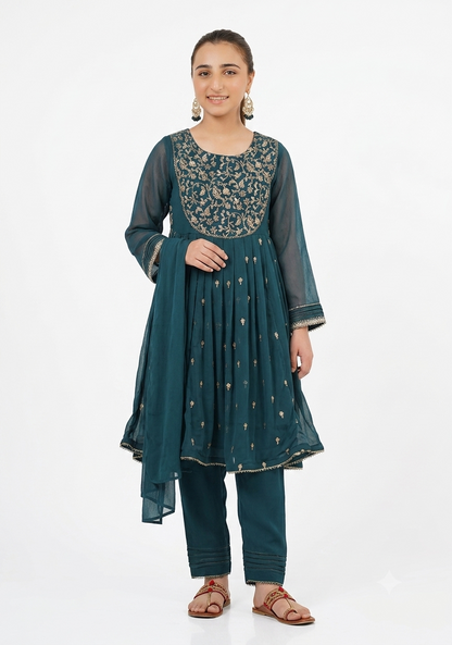 Brand: Ochre Kids  Collection: Embroidered Luxury Lawn  Product Code: AK-2268  Style: 2-Piece (Shirt & Trouser)