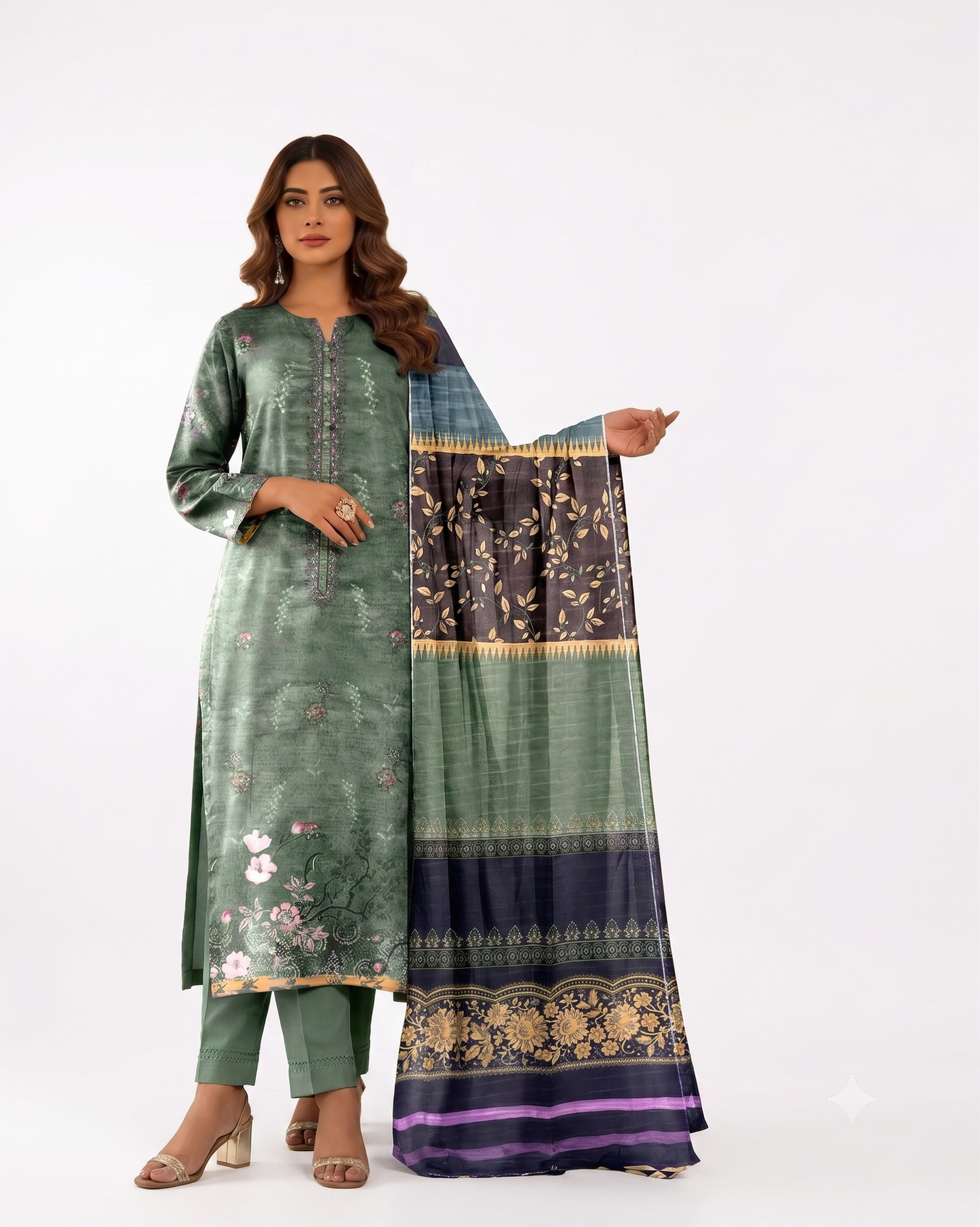 Daman by AA Zayan Collection 3PC Digital Lawn Slub