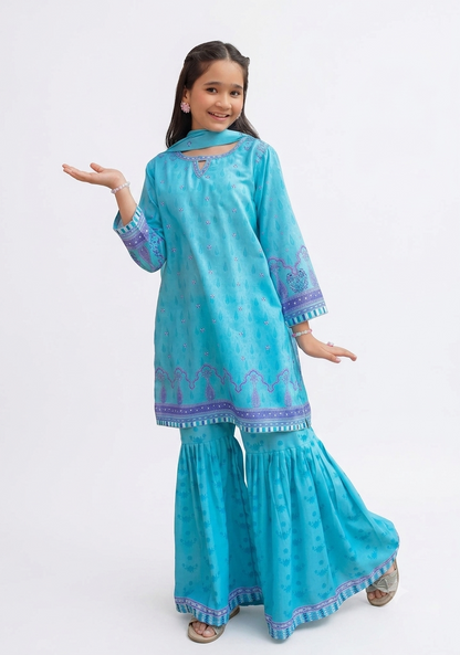 Brand: Ochre Kids  Collection: Embroidered Luxury Lawn  Product Code: AK-2267  Style: 2-Piece (Shirt & Trouser)