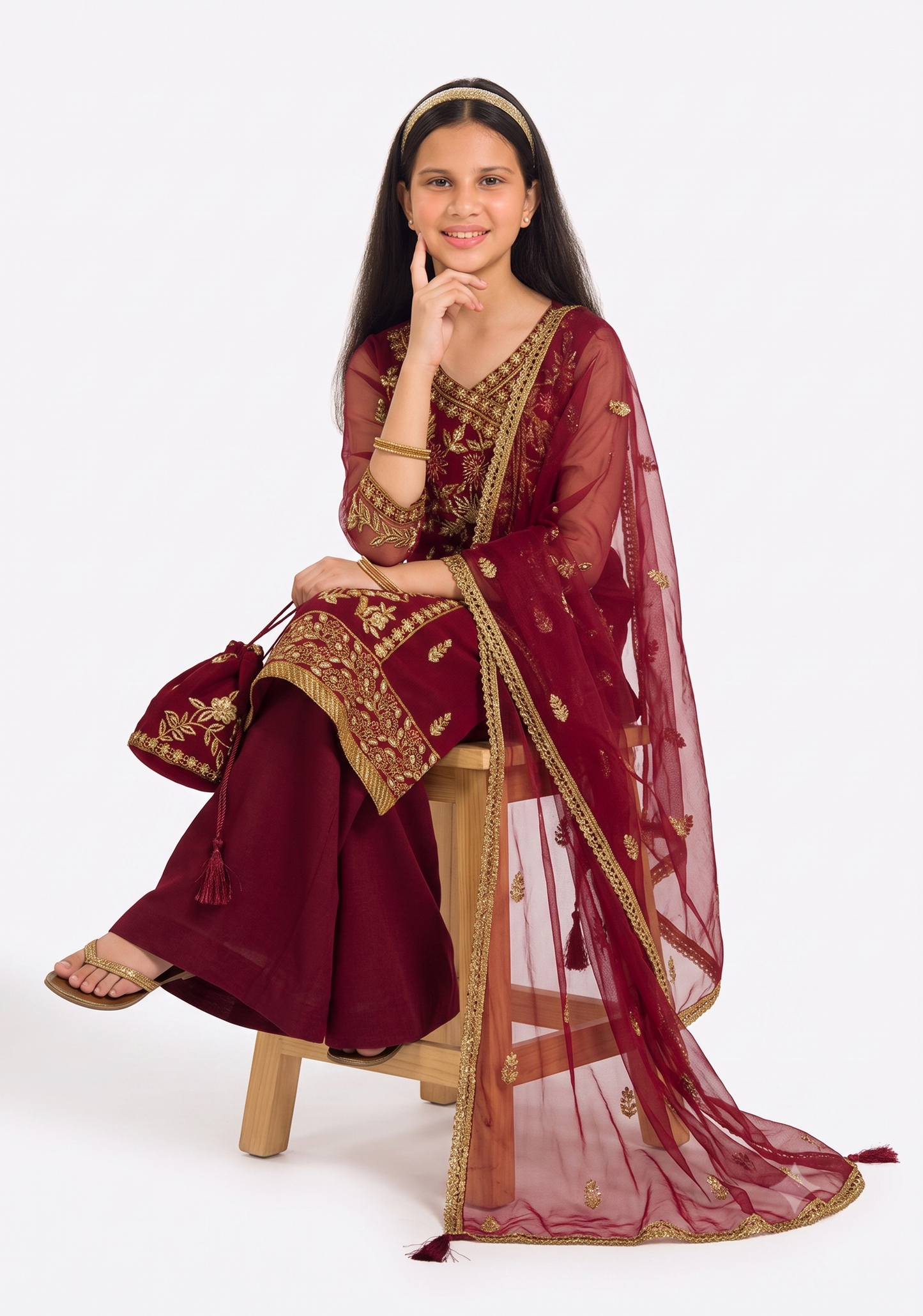 Brand: Asim Jofa Kids  Collection: Embroidered Luxury Lawn  Product Code: AK-2262  Style: 2-Piece (Shirt & Trouser)