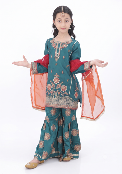 Brand: Shanzey Kids  Collection: Embroidered Luxury Lawn  Product Code: AK-2263  Style: 2-Piece (Shirt & Trouser)