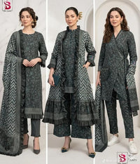 Slate Serenity: The Charcoal Ruffle Fusion Collection V345