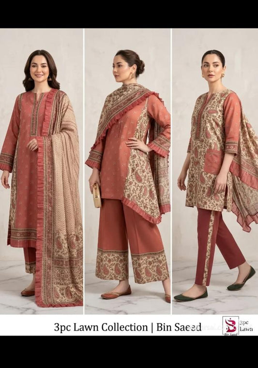 Terracotta Paisley: The Desert Rose Ruffle Collection V 3467