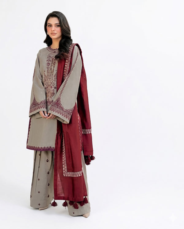 Baroque Premium Embroidered Luxury Lawn – 3 Piece Suit (AK-3331)