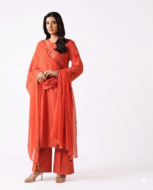 Kayseria Premium Embroidered Luxury Lawn – 3 Piece Suit (AK-3400)