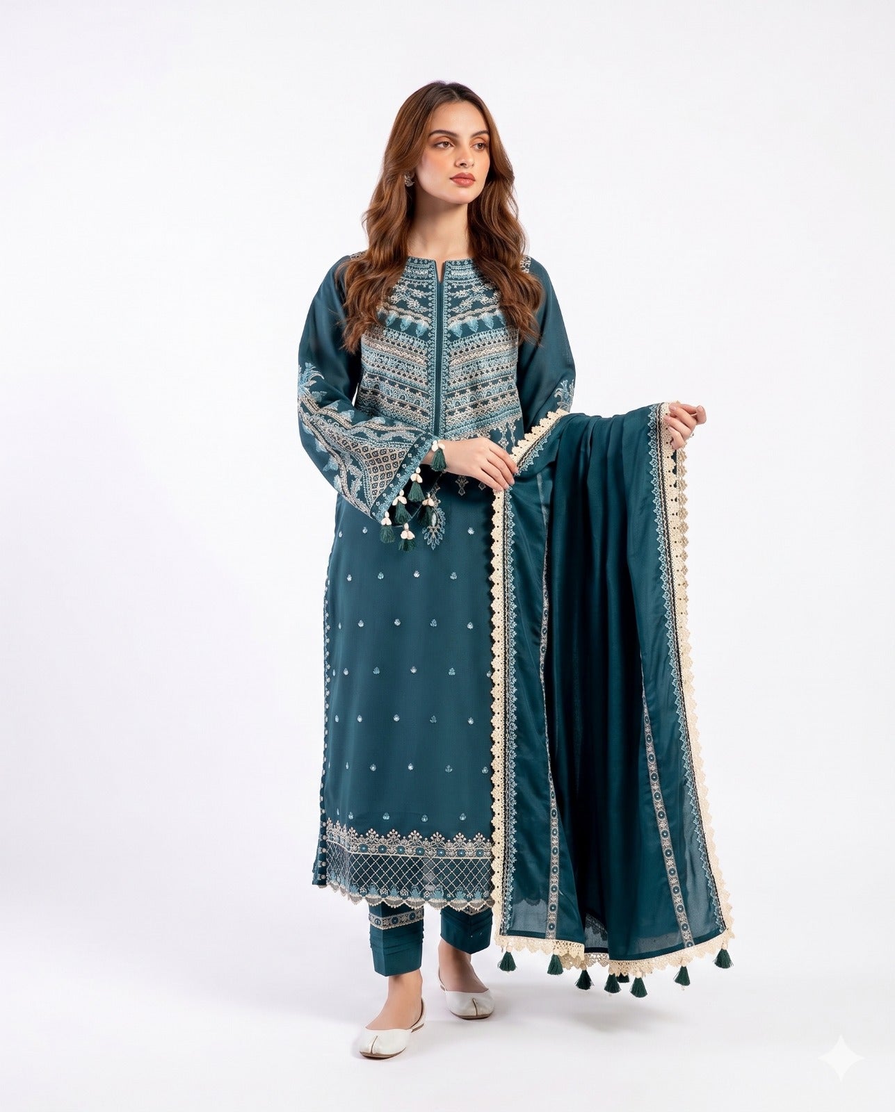 Florent Premium Embroidered Luxury Lawn – 3-Piece Suit (AK-3381)
