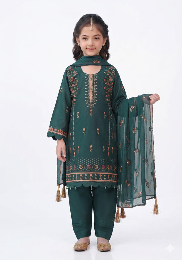 Fresh Birds Kids Embroidered Luxury Lawn – 2-Piece Suit (AK-2234)