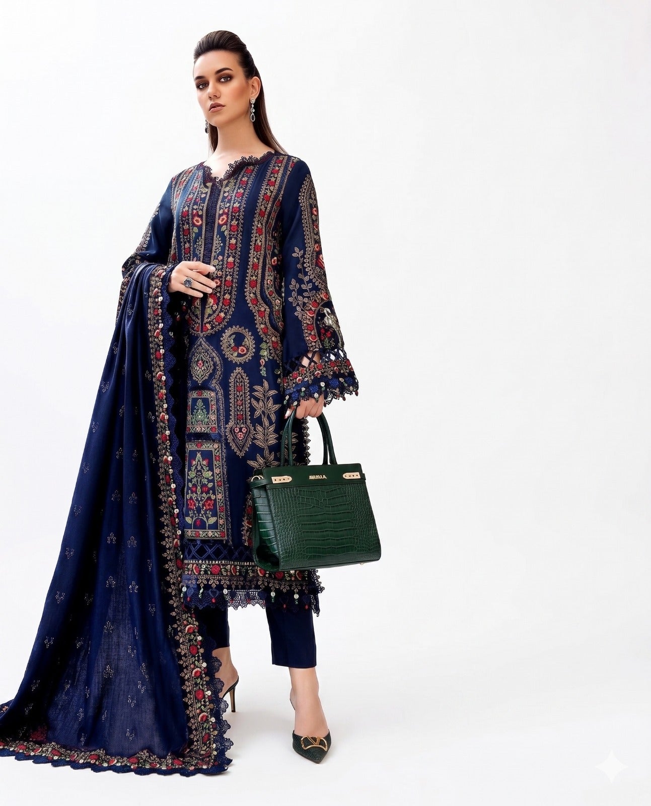 Maria.B. Premium Embroidered Luxury Lawn – 3-Piece Suit (AK-3309)