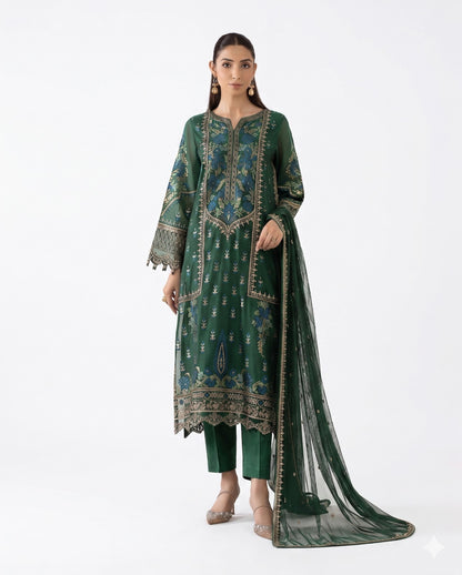Maria.B. Premium Embroidered Luxury Lawn – 3-Piece Suit (AK-3364)