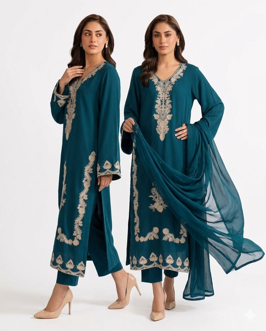 Mirana Premium Embroidered Luxury Lawn – 3-Piece Suit (AK-3415)