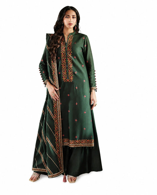 Kayseria Premium Embroidered Luxury Lawn 3-Piece Suit | AK-3293