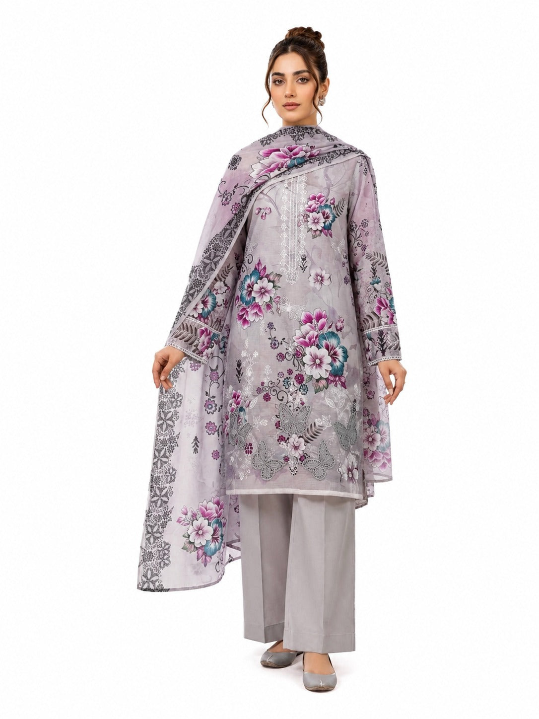 3 Piece Unstitched Digital Lawn Suit