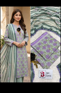 Lavender Floral 3 Piece Lawn Suit | Graceful Summer Collection