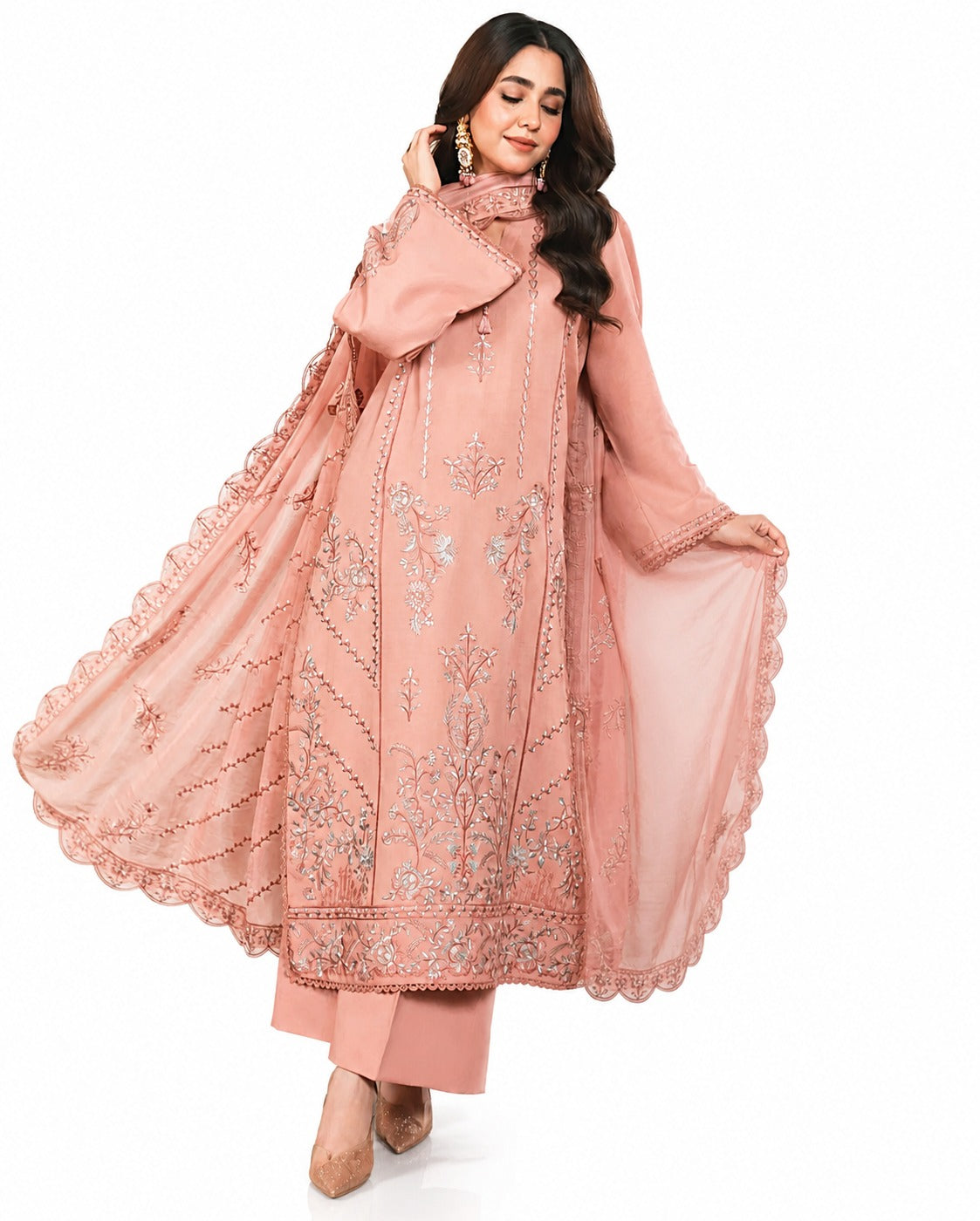 Rose Blush Embroidered Luxury Lawn Suit
