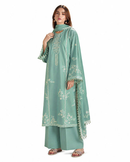 Mint Serenity Embroidered 3-Piece Lawn Suit
