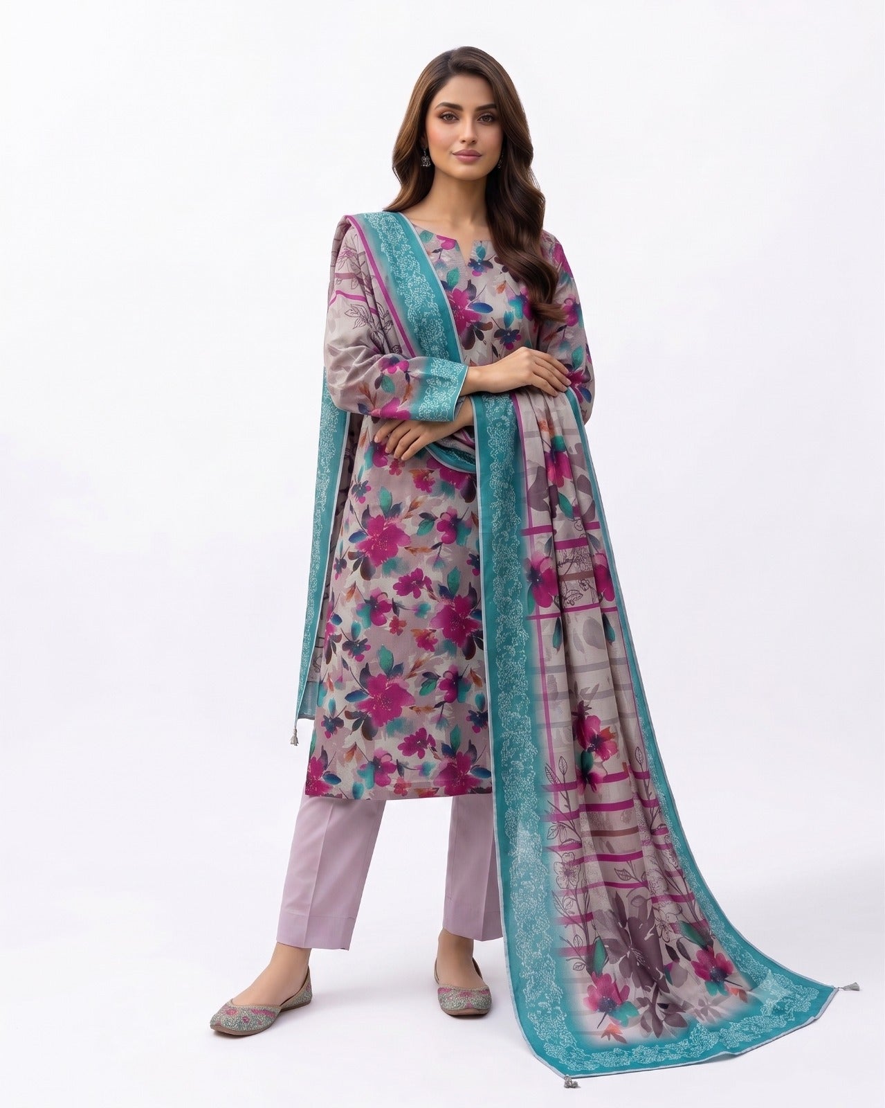 Blossom Breeze – 3-Piece Printed Lawn Suit