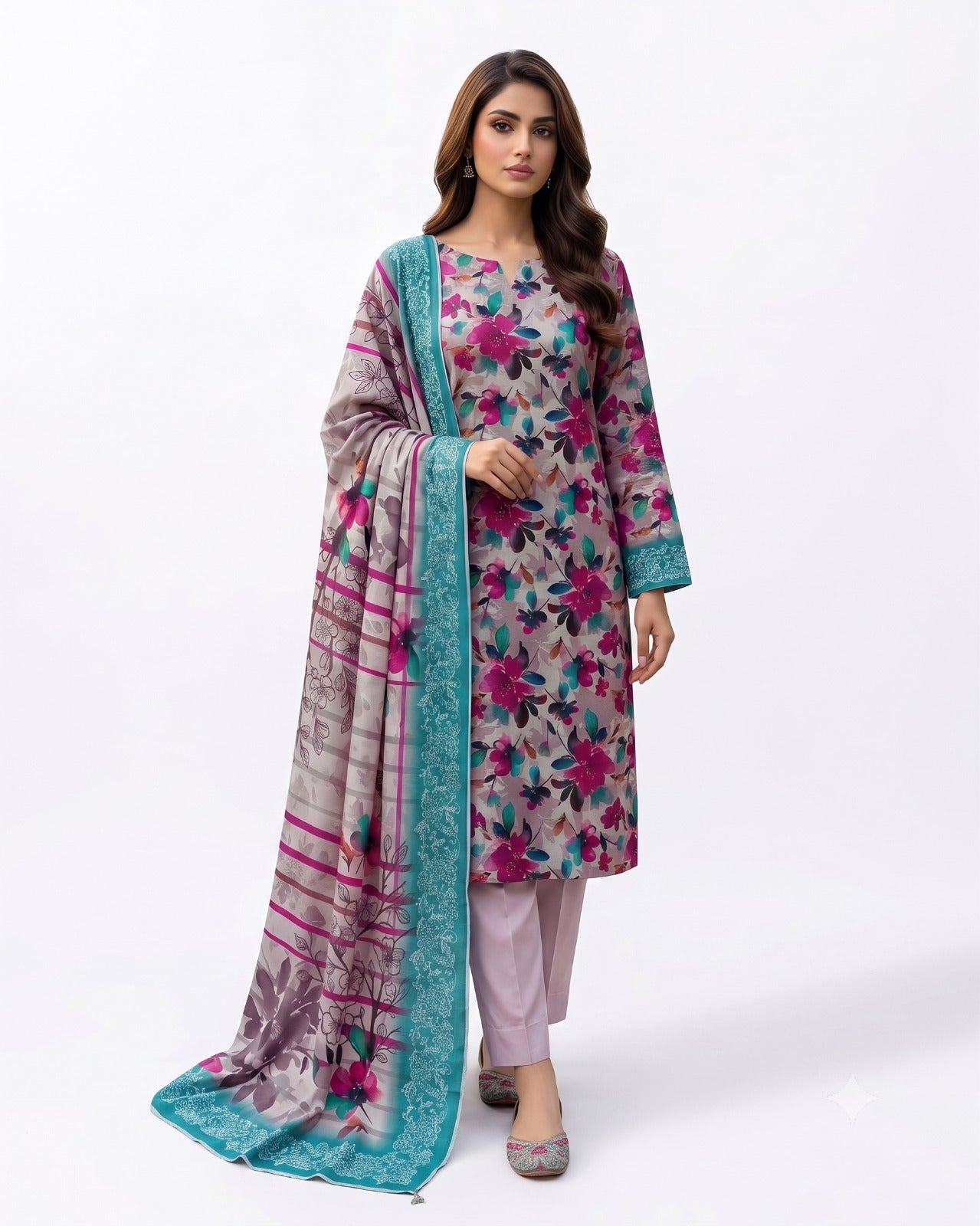 Blossom Breeze – 3-Piece Printed Lawn Suit