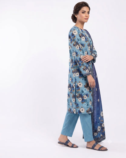 Azure Bloom – 3-Piece Printed Lawn Suit
