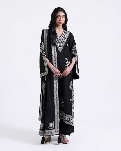 Noir Elegance Embroidered Lawn Suit