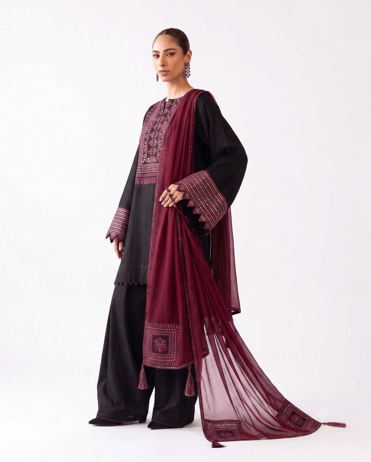 Midnight Noir Embroidered Luxury Suit
