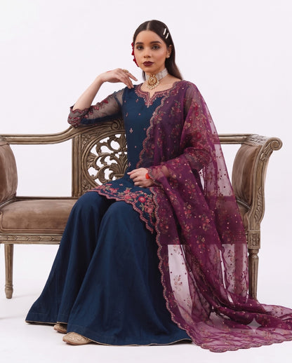 Midnight Bloom Embroidered Formal Suit