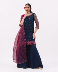 Midnight Bloom Embroidered Formal Suit