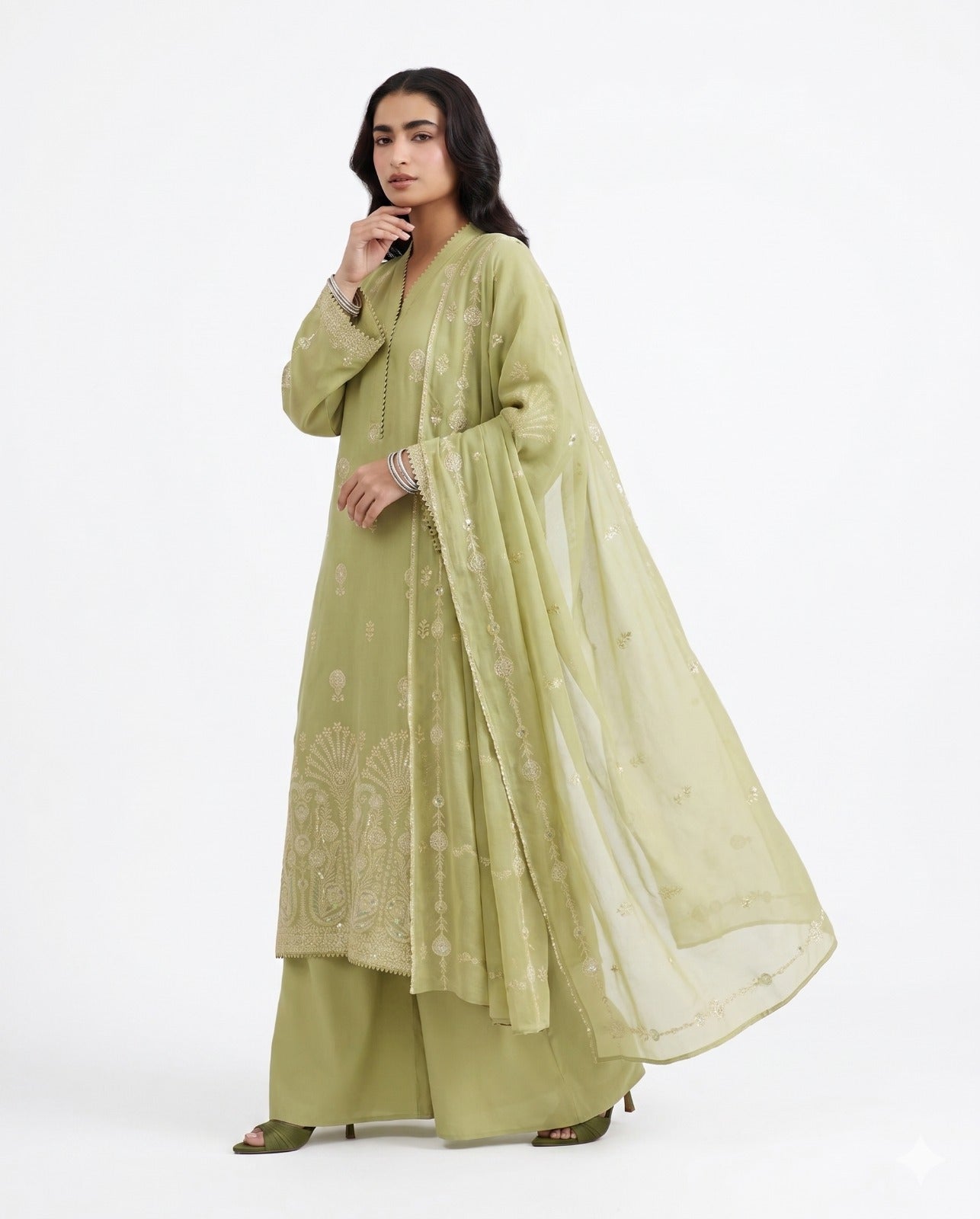Kayseria Premium Embroidered Luxury Lawn – 3 Piece Suit (AK-3396)