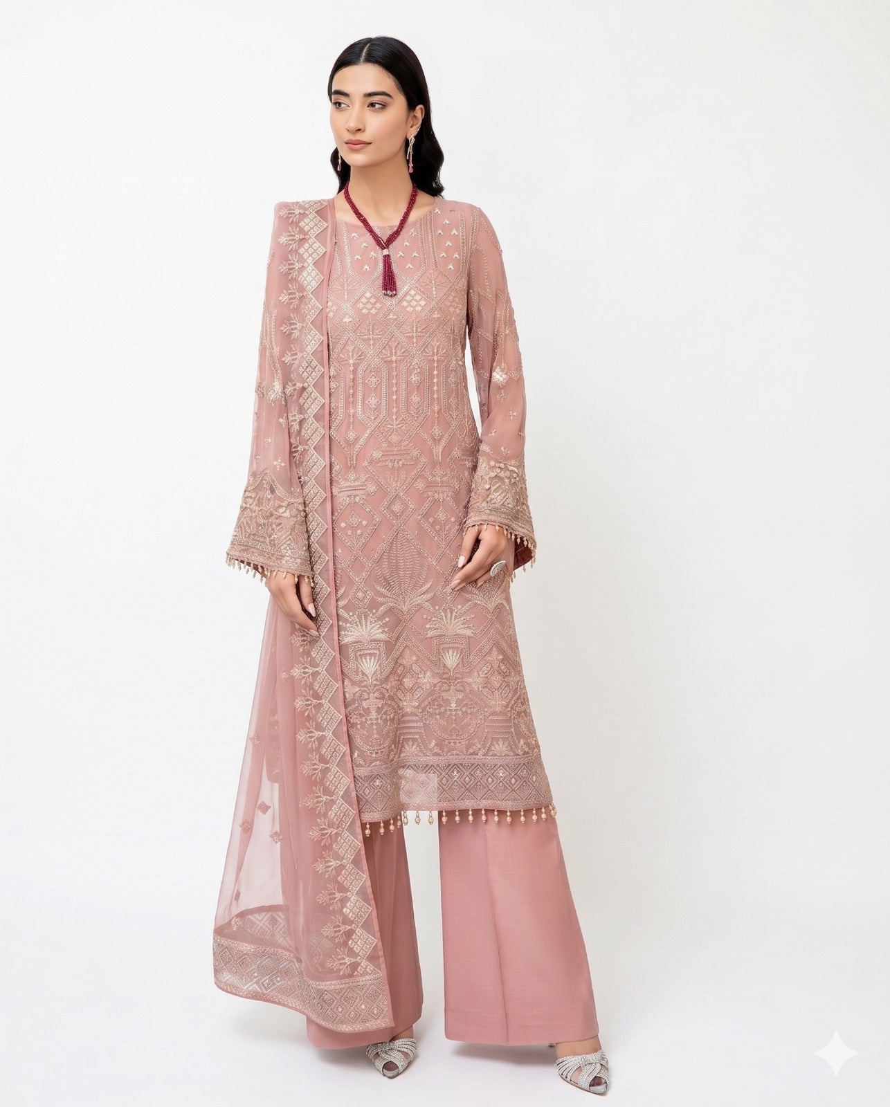 Flossie Premium Embroidered Luxury Lawn – 3-Piece Suit (AK-3370)