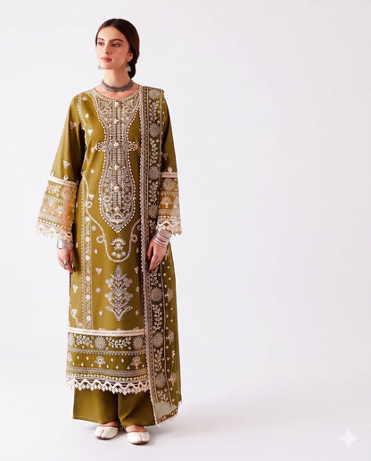 Jazmín Premium Embroidered Luxury Lawn – 3-Piece Suit (AK-3311