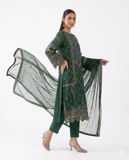 Maria.B. Premium Embroidered Luxury Lawn – 3-Piece Suit (AK-3364)