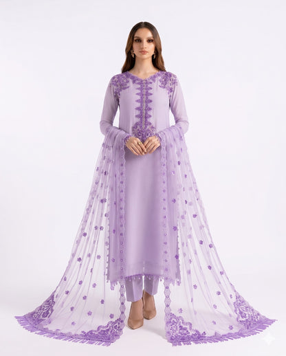Iznik Premium Embroidered Luxury Lawn – 3-Piece Suit (AK-3407)
